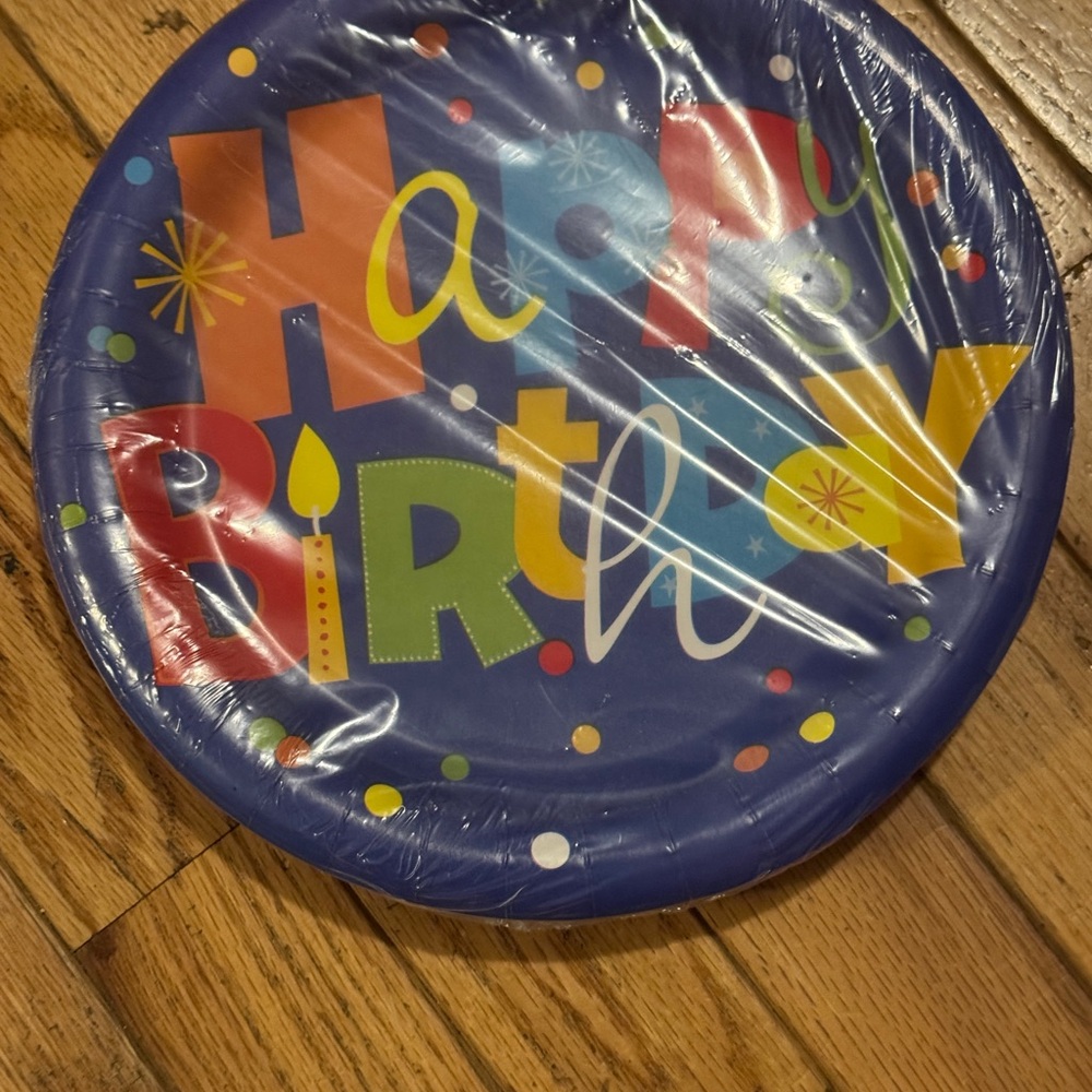 Colorful Happy Birthday Party Plates